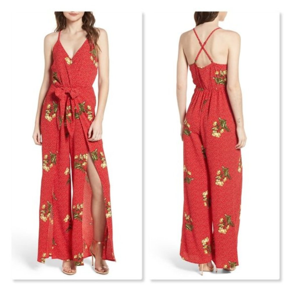 SOCIALITE TIE FRONT JUMPSUIT